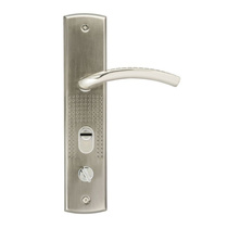 Ручка дверная на планке НОРА-М 200(96) (левая) для китайских дверей - Матовый никель