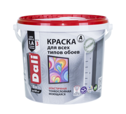 Краска для обоев DALI белая 5 л Рогнеда