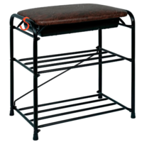 Подставка для обуви Альфа 13 с сиденьем и ящиком (Черный)