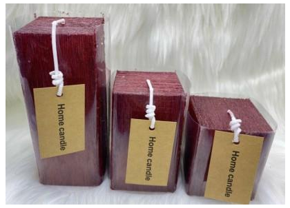 Свеча столбик Kub Art&Home 7,5х6см, бордо, арт. MUSJ6675-H