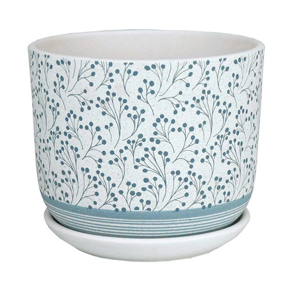 Горшок бетон. ЛЁН  белый бук №2, 12,9х15,4х15,4