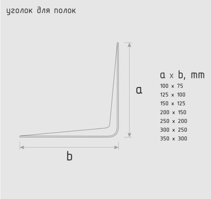 Уголок для полок 300х250 серебро