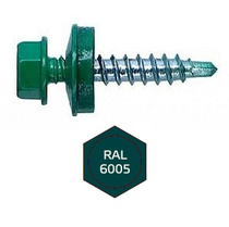 Шуруп-саморез 5,5х19 кровельный, RAL 6005 зеленый мох, 50 штук