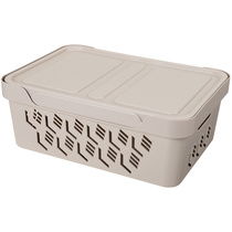 Ящик с крышкой универсальный DELUXE, 380х276х140 мм, 12л (Светло-бежевый)