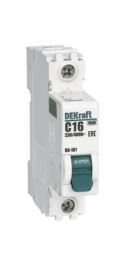 Выключатель автоматический ВА-101 1Р 10А 4,5кА х-ка B 11005DEK DEKRAFT