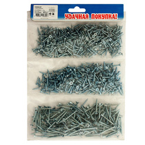 Набор саморезов по дереву 3-3,5 мм белый цинк 850 шт