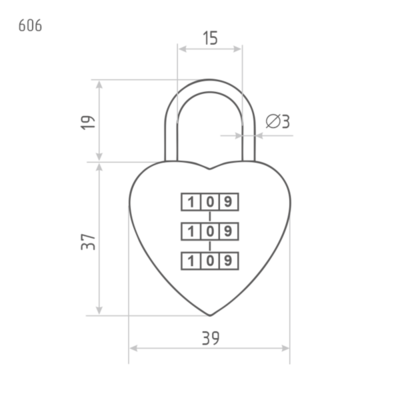 Замок навесной кодовый 606 красный НОРА-М