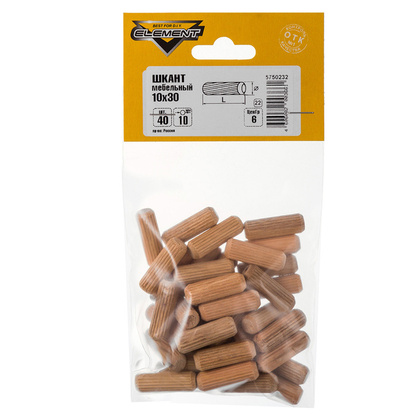 Шкант меб.дер. чопик 10x30мм 40 шт