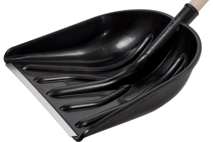 Лопата снег.Купец чёрн. с алюм.план. с дер.чер. V-ручкой