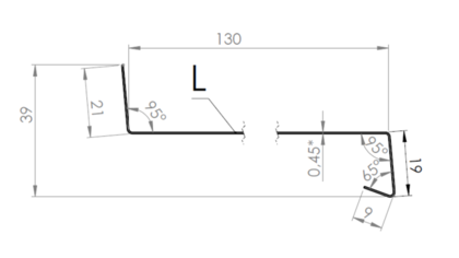 Отлив оконный 40*130*1500 мм(RAL 7024 Графит)