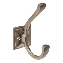 Крючок мебельный двухрожковый KERRONKR 0390 SN, матовый никель