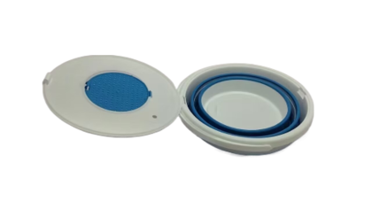 Ведро силиконовое с крышкой, 10л