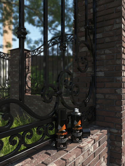 Грунт-эмаль по ржавчине 3в1 Monarca RAL9005 черный глянцевый 520мл