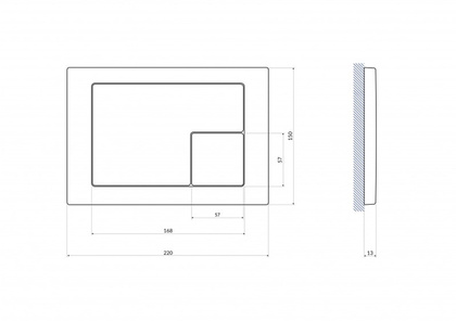 Кнопка для инсталляции Cersanit CORNER, пластик хром глянцевый арт.64108