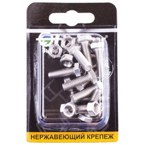 Болт нерж.DIN 933 М 6x20 с гайкой DIN934 10 шт