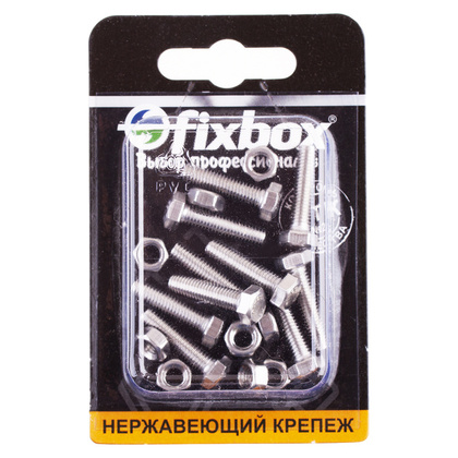 Болт нерж.DIN 933 М 5x20 с гайкой DIN934 10 шт