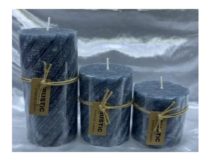 Свеча столбик Spiral Art&Home 7,5х7,5см, синий, арт. MULW7575Z-L