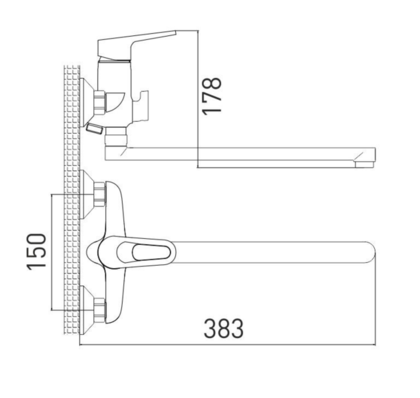 Смеситель для ванны из вст.див GROSS AQUA 7244268C-35L(F) Delta