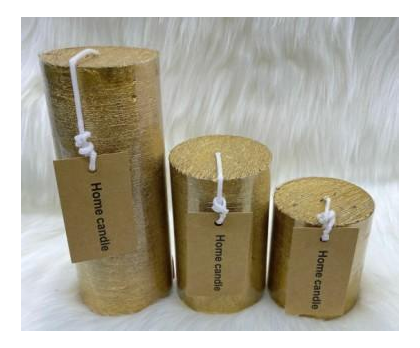 Свеча столбик Art&Home 10х6 см, золото, арт. MUSJ610-J