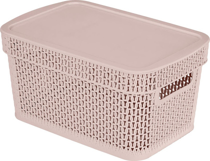 Корзина для хранения Keeplex Ajur с крышкой 5л 28,1х18,5х13,9см бежевый топаз