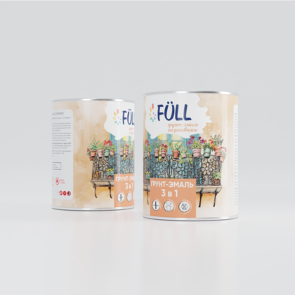 Грунт-эмаль по ржавчине Full шоколадная 0,9 кг