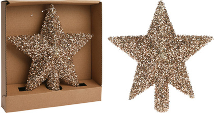 Верхушка ёлочная Champagne star 20см, полипропилен, арт. AWR400900