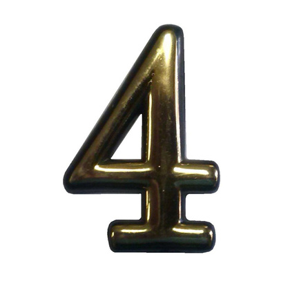 Цифра 4 50мм. пластм. клеящ. золото