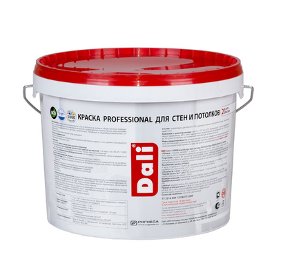 Краска для стен и потолков DALI PROFESSIONAL белая глубомат. 9 л Рогнеда