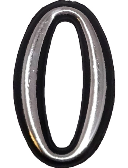 Цифра 0 50мм. пластм. клеящ. хром