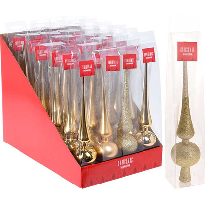 Верхушка елочная CAN208200, 29,5 см, полистирол, золото