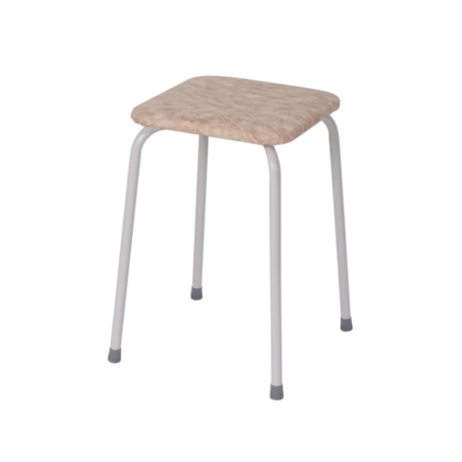 Табурет квадратный Пенек легкий 184 с ЛДСП, серый, цвет сиденья бежевый (v.000 с ЛДСП)