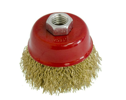 Щетка д/УШМ чашка мягкая ф 75 хМ14 (волн.пров.) VERTEX