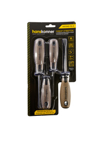 Набор отверток с комб. ручкой полимерн. дерево 4шт Hanskonner HK1040-19-4