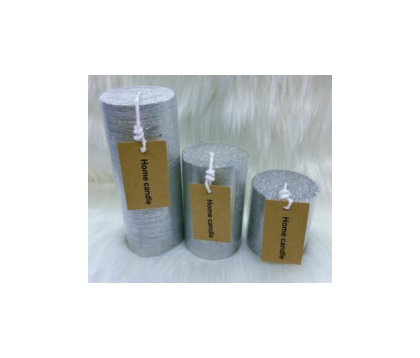 Свеча столбик Art&Home 10х6 см, серебро, арт. MUSJ610-Y