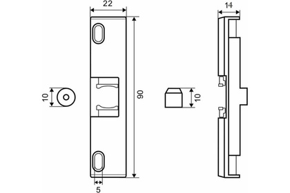Комплект балконной ручки с защелкой Lux белый арт У1-0459.Б Левша