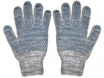 Перчатки с ПВХ серые 10 кл 4-х нитка