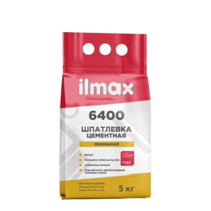Шпатлевка цементная финишная белая ilmax 6400 5 кг
