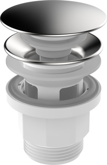 Выпуск 1 1/4 клик-клак (донный клапан с отверст. перелива), грибок и реш-ка вальц.металл