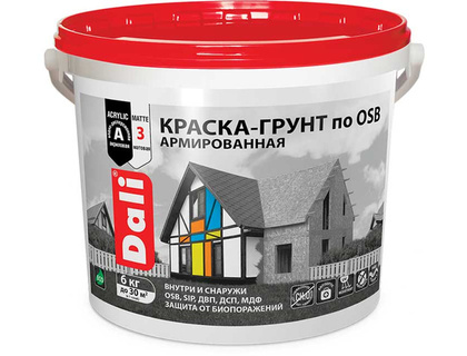 Краска-грунт по OSB DALI База A белая 12кг Рогнеда