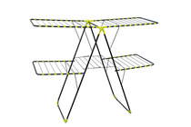 Сушилка для белья напольная, 2-х ярусная, чёрно-зелёная