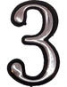 Цифра 3 50мм. пластм. клеящ. хром