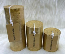 Свеча столбик Art&Home 10х6 см, золото, арт. MUSJ610-J