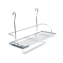 Полка с держателем для полотенца, хром