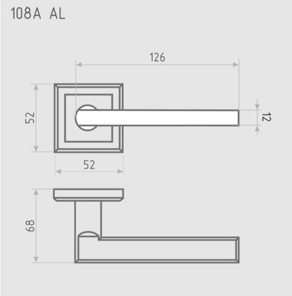 Ручка дверная на розетке НОРА-М 108 K Al комплект ручек - Черный