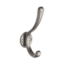 Крючок мебельный двухрожковый KERRONKR 0270 BAZ, черненый старинный цинк