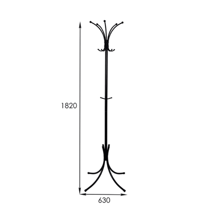 Вешалка напольная Корона разборная (Черный)