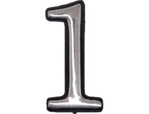 Цифра дверная Большая пластик 1 (хром) клеевая основа