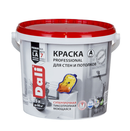Краска для стен и потолков DALI PROFESSIONAL белая глубомат. 5 л Рогнеда