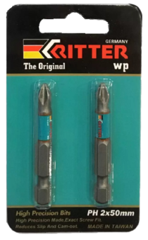 Бита PH2х 25 мм (к-т 2шт) магнитная Ritter