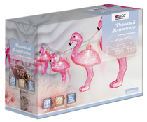 Электрогирлянда Розовый фламинго, 1,8м, теплый белый, арт. GL0109-WW